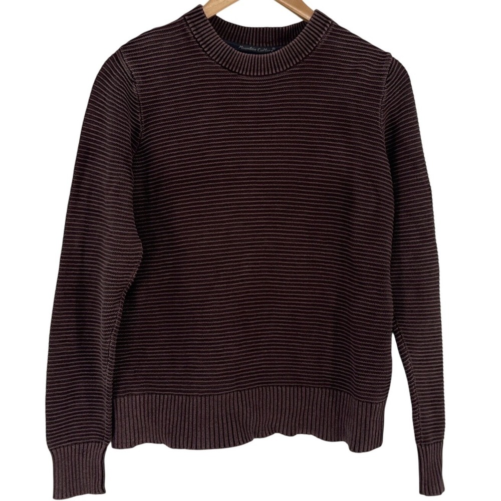 Kuhl Mountain Culture Mens M Sweater Brown Purple Organic Cotton Ribbed Knit